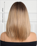 Brown Gradient Bangs Shoulder-Length Straight Wig
