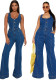 Women Casual Sexy Denim Bell Bottom Jumpsuit
