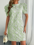 Women's Summer Slim Short Sleeve Floral Casual Dress