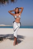 Women's Solid Color Sexy Two-Piece Bikini with Skirt Three-Piece Swimsuit