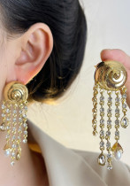 Women's Fashion Metal Shell & Pearl Long Tassel Earrings Women's Fashion Metal Shell & Pearl Long Tassel Earrings