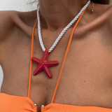 Women's Beach Style Starfish Pendant Thick Rope Necklace/Earrings