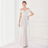 Elegant Fringe Tassels Off Shoulder Formal Mermaid Evening Dress