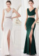 Summer Elegant v Neck Waist Rhinestone Slit Mermaid Evening Dress
