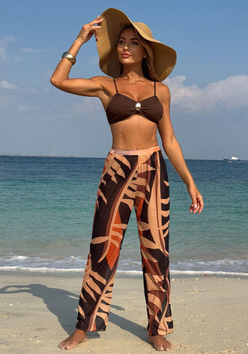 Beach Holidays Women's Three-Piece Bikini Swimsuit Set