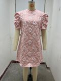 Women's Summer Slim Short Sleeve Floral Casual Dress