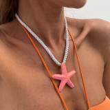 Women's Beach Style Starfish Pendant Thick Rope Necklace/Earrings