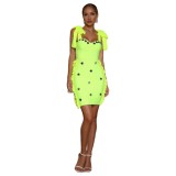 Women Strapless Heart-shaped Collar Sequined Butterfly Waisted Lotus Leaf Formal Party Evening Dress