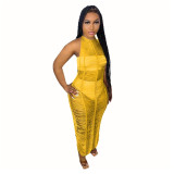 Women Sexy Solid Knitting Beach Maxi Dress