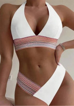Women summer sexy halter neck bikini swimwear two pieces