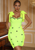 Women Strapless Heart-shaped Collar Sequined Butterfly Waisted Lotus Leaf Formal Party Evening Dress