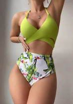 Women summer sexy backless V-neck print swimwear Women summer sexy backless V-neck print swimwear