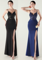 Women Off-shoulder Sexy Evening Applique Beaded Tube Fishbone Pressed Evening Dress Women Off-shoulder Sexy Evening Applique Beaded Tube Fishbone Pressed Evening Dress