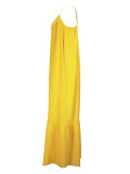 Women's Fashion Solid Color Strap Sleeveless Casual Loose Jumpsuit