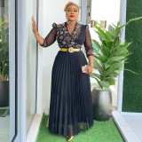 Beaded V-Neck Formal Party/Evening Dress African Plus Size Chic Elegant Dress for Women