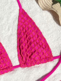 Women's Solid Color Three-Piece Bikini Swimsuit