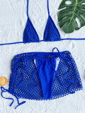 Women's Solid Color Three-Piece Bikini Swimsuit