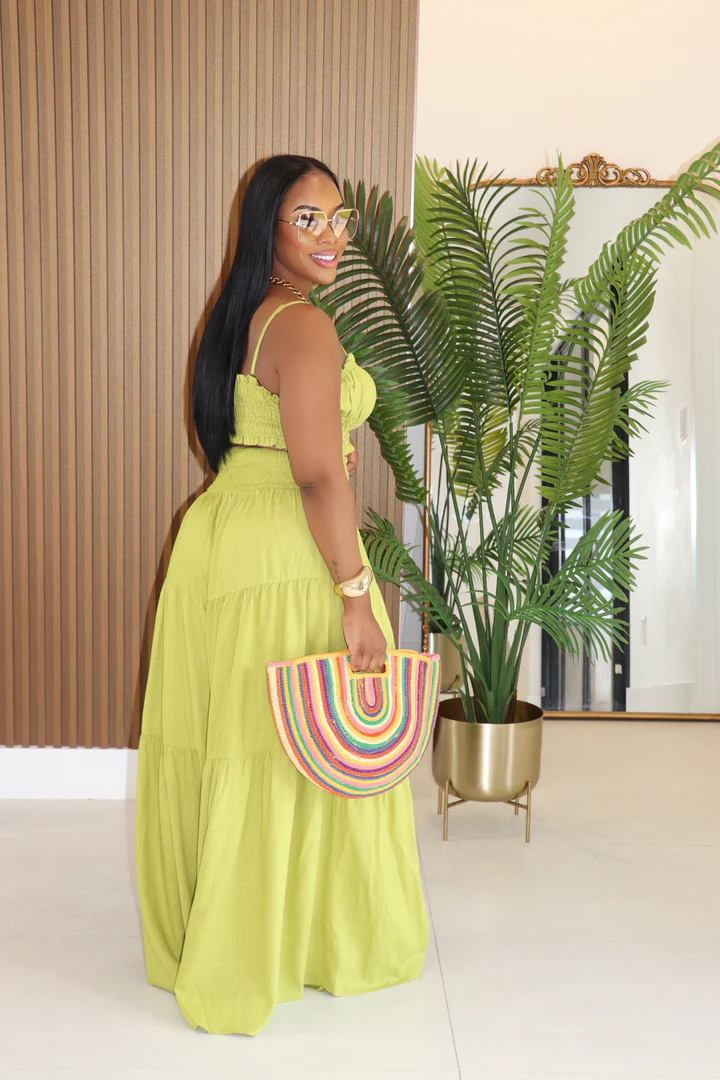 Summer/Autumn African Solid Color Strap Top & Loose Wide Leg Pants Fashion Plus Size Two-Piece Set