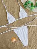 Women's Solid Color Three-Piece Bikini Swimsuit