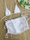 Women's Solid Color Three-Piece Bikini Swimsuit