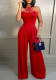 Women Career Sexy Strap Cross Wide Leg Jumpsuit