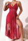 Women sexy lace patchwork maxi strap nightdress