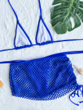 Women's Solid Color Three-Piece Bikini Swimsuit