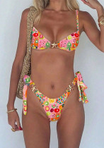 Women Bikini Fruit Print Swimwear