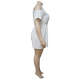 Spring Plus Size Women's Casual Loose Jumpsuit Solid Color Home Wear