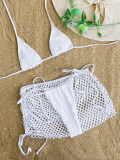 Women's Solid Color Three-Piece Bikini Swimsuit