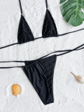 Women's Solid Color Three-Piece Bikini Swimsuit