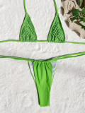 Women's Solid Color Three-Piece Bikini Swimsuit