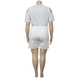 Spring Plus Size Women's Casual Loose Jumpsuit Solid Color Home Wear