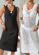 Women sexy hollow hand-crocheted patchwork beach bikini cover-up dress