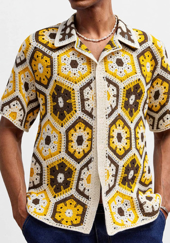 Men's Knitting Short-Sleeved Polo Shirt for Summer