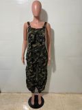 Women's Casual Loose Camouflage Cargo Jumpsuit/Overalls