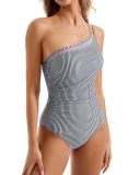 Women's Solid-Color One-Shoulder One Piece Tight-Fitting Swimsuit