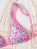 Women's Sexy Printed Straps Low-Waist Two-Piece Bikini Swimsuit