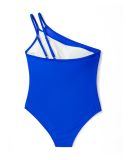 Women's Solid-Color One-Shoulder One Piece Tight-Fitting Swimsuit