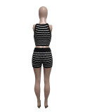 Women Casual Sweater Top and Shorts Two-piece Set