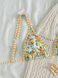 Women's Sexy Printed Straps Low-Waist Two-Piece Bikini Swimsuit