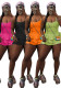 Women's Solid Strap Tank Top and Ruffled Shorts Set