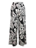 Women's Elegant High-Waist Printed Loose Trousers