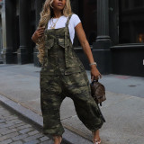 Women's Casual Loose Camouflage Cargo Jumpsuit/Overalls