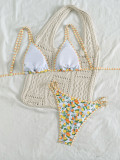 Women's Sexy Printed Straps Low-Waist Two-Piece Bikini Swimsuit