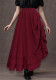 Women's Elegant Side Drawstring Pleated Long Skirt