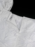 Plus Size Wedding Jacquard White Square-Neck High-Waist A-Line Elegant Wedding Dress