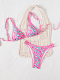 Women's Sexy Printed Straps Low-Waist Two-Piece Bikini Swimsuit