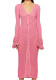 Women's V-Neck Bell-Bottom Sleeve Knitting Dress