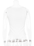 Women White Crystal Beaded Suspender Tank Top